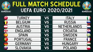 Austria, belgium, croatia, czech republic, denmark, england, finland, france euro 2020/2021 final tournament scoresheet. Uefa Euro 2020 2021 Full Schedule Group Stage Fixtures Youtube
