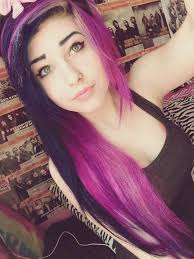 Black And Dark Purple Hair Half And Half Pin By Fashion Style Beauty On Colorful Hair Hair Styles Scene Hair Purple Hair
