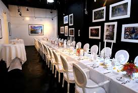 Setup all private farm to table dinner parties include a setup of white table cloths, your color choice of napkins to match your event theme, along with one fresh flower arrangement in teapots and tea. Where To Book Private Dining In Greater Palm Springs