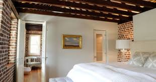 Exposed Ceiling Joists Design Ideas Pictures Remodel And Decor Remodel Bedroom Brick Wall Bedroom Guest Bedroom Remodel