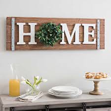 These cursive word signs are laser cut and powder coated to be used both indoors and outdoors. Home Wreath Wooden Wall Plaque Kirklands