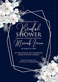 Bridal Shower Invitation White Hydrangea Navy Blue Background Online Invite Maker 5x7 Bridal Shower Invitations Invitations White Navy Bridal Shower