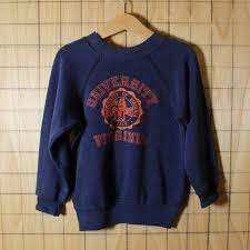 champion 80sビンテージ古着ネイビーuniversity virginiaキッズカレッジスウェット キッズ120cm相当 ヴィンテージ衣装 古着 ファッション