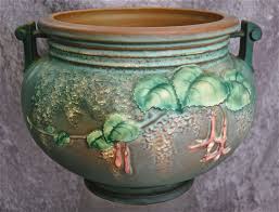Large Roseville Pottery Fuchsia Jardiniere 645 8 Circa 1938 Roseville Pottery Pottery Art Roseville Pottery Vase