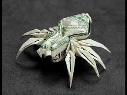 Money Origami Spider Dollar Bill Art Money Origami Dollar Bill Origami Origami Paper Folding