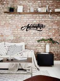 Adventure Metal Word Wall Art Home Decor Hanging Sign Gift Etsy In 2020 Minimalist Living Room Decor Brick Wall Living Room Minimalist Living Room Design