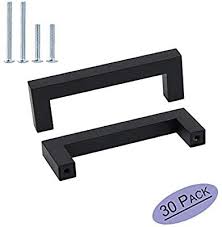 30pack Goldenwarm Black Square Bar Cabinet Pull Drawer Handle Stainless Steel Modern Hardware In 2020 Drawer Pull Handles Drawer Pulls Kitchen Cabinets Drawer Handles