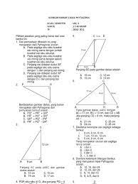 Perhatikan penerapan teorema pythagoras pada bangun datar dan home. Ulangan Harian 1 Dalil Phytagoras Pdf