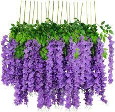 High quality silk flowers wisteria. Buy 12pcs Artificial Wisteria Flowers 3 6 Feet Piece Purple Dense Artificial Fake Wisteria Vine Ratta Hanging Garland Silk Flowers String Home Party Wedding Decor Purple Dense Hellip Online In Vietnam B084rgfdzd