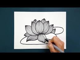 How To Draw Lotus Coloring Line Art Doodle Art Zentangle Art Therapy Jin S Easy Art Youtube Line Art Flowers Doodle Art Zentangle Art
