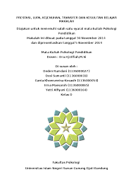 Check spelling or type a new query. Doc Makalah Psikologi Pendidikan 1 Lupa Transfer Kejenuhan Belajar Irma Maesaroh Academia Edu