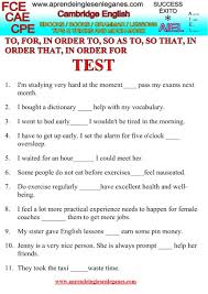 To For In Order To In Order For So As To So That Etc All These Structures Express Why Something Is Done The Learn English English Grammar English Words