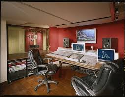 Recording Studio Modern Designs With Red And Cream Theme Interior And Wooden Flooring Ideas Jpg Music Studio Room Recording Studio Design Recording Studio Home