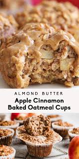 Almond Butter Apple Cinnamon Baked Oatmeal Cups Ambitious Kitchen Recipe Baked Oatmeal Cups Oatmeal Cups Baked Oatmeal