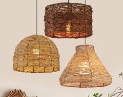 Rattan ceiling shade home george at asda. Sumba Lampshade Handmade Rattan Lamp Shade Wicker Lamp Rustic Pendant Light Natural Rattan Chandelier Rattan Pendant Light Rattan Light Fixture Rattan Lamp Lamp