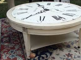 Round Clock Coffee Table With Annie Sloan Old White Finish Revamp Furniture Coffee Table Table