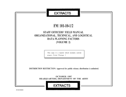 Maybe you would like to learn more about one of these? Fm 101 10 1 2 Staff Officers Field Manual Organizational Technical And Logistical Data Planning Factors