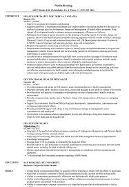 Searching for samples of job application letter? Health Specialist Resume Samples Velvet Jobs