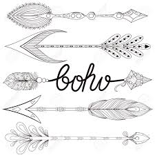 Help the children choose rose colors like pink, red, mauve, and white. Bohemian Arrows Set With Henna Feathers Hand Drawn Arrows For Royalty Free Cliparts Vectors And Stock Illustration Image 57841247