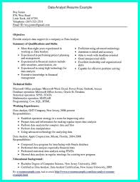 data analyst, resume examples
