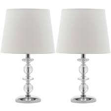 Safavieh Crescendo 15 In Clear Tiered Crystal Table Lamp With Off White Shade Set Of 2 Lit4127c Set2 The Home Depot