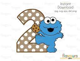 Two Baby Cookie Monster Sesame Street Cuttable Design Files Svg Monster Cookies Baby Cookie Monster Cookie Monster Party