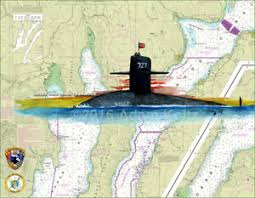 Details About The Uss Michigan Ssbn 727 Giclee Print Of Painting On Puget Sound Nautical Chart