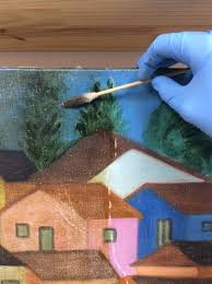 Remocao De Verniz Oxidado Oleo Sobre Tela Atelie Arte E Restauracao Artenaif Naif Restauro Obradearte Arte Naif Obras De Arte Restauracao