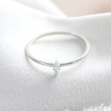 3mm near the crown, tapers down to 2mm. Sterling Silver Thin Diamond Stone Ring Jewellery Lisa Angel
