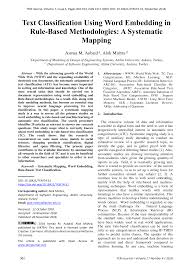 Https Www Researchgate Net Profile Alok Mishra5 Publication 329270081 Text Classification Using Word Embedding In Rule Based Methodologies A Systematic Mapping Links 5bffd57745851523d153964e Text Classification Using Word Embedding In Rule Based Methodologies A Systematic Mapping Pdf