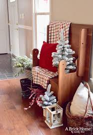 Somehow the overwhelming color palette in my apartment ended up being blue so i carried this into my entryway by placing a blue bench and large blue framed print in the space. Christmas Entryway Bench Decor My Nostalgia Marly Dice
