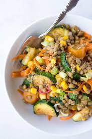 Honey Mustard Lentil Vegetable Salad Fooduzzi Recipe Lentil Recipes Healthy Recipes Vegetarian Recipes