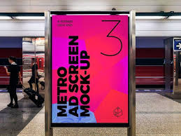 Metro Ad Screen Mock Ups 6 V1 By Graphic Shelter On Creativemarket In 2020 Mocking Mockup Metro