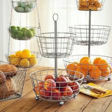 Sur La Table Fruit Baskets Tiered Stand Gadgets Kitchen Cooking Brushed Aluminum