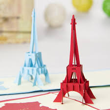 Make sure that the card is perfectly balanced between the points. Handmade Laser Cut Pop Up Card Pop21 Eiffel Tower Greeting Cards Paper Party Supplies