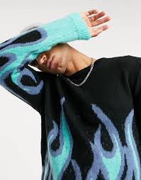 Regular price £49.00 sale price £37.00 save 24%. Asos Design Knitted Oversized Sweater With Flame Design Asos