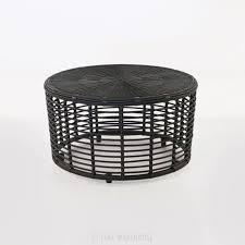 Kane Drum Coffee Table Charcoal 0 Coffee Table Rattan Coffee Table Drum Coffee Table