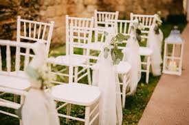 Tulle Eucalyptus Aisle Chair Decor Urska Domen Photography Outdoor Ceremony At Ruin Monastery Zi Wedding Aisle Decorations Aisle Decor Outdoor Ceremony