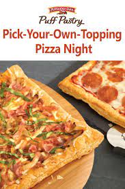 Pick Your Own Topping Pizza Night Recipe Perfect For An Easy Family Dinner Puff Pastry Makes It Simple To Recipes Delicious Pizza Pepperidge Farm Puff Pastry