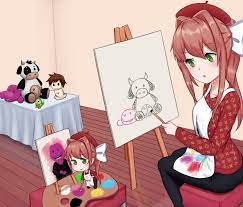 Chibika Showing Her Artistic Skills Xxdukeexx Ddlc Literature Club Doki Doki Literature Club Doki Doki Literature Club Monika