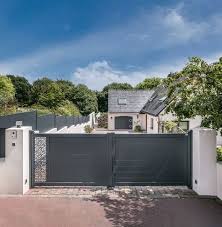 Lambig Portail Battant Existe En Coulissant Gris Anthracite Ral 7016 Portail Aluminium Portail Maison Decoration