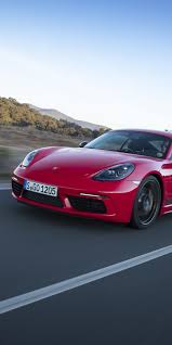 Red Sports Car Porsche 718 Cayman 1080x2160 Wallpaper Porsche 718 Cayman Sports Car Red Sports Car