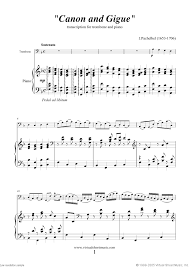 Canon And Gigue In D Major Piano Sheet Music Download And Print Canon In D And Gigue Sheet Music For Trombone And Piano By Johann Pachelbel With Sheet Music Alto Saxophone Sheet Music Trombone Sheet Music