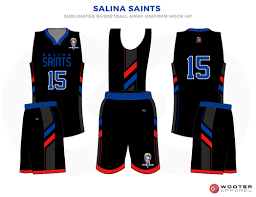 Basketball Jersey Design Black And Red Salina Saints Black Red And White Basketball Uniforms Jersey And Shorts Basketball Uniforms Design Sport Shirt Design Basketball Uniforms