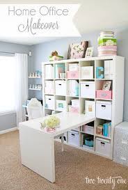 Keep your supplies and craft projects in check with these clever craft room organization ideas. Home Office Makeover Reveal Two Twenty One Craft Room Office Home Office And Craft Room Craft Room