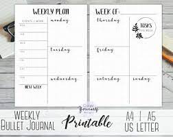 Printable Weekly Bullet Journal Planner Insert Printable Planner Dotted Journal Dot Grid Planner Pre Made Journal Weekly Planner Journal Printables Dot Grid Journal Weekly Planner Printable