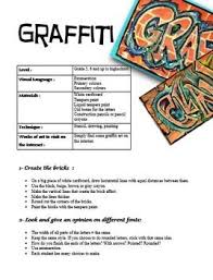 Graffitis Art Lesson Plan For Kids By Art With Creations Claudia Loubier Teachers Pay Teachers Art Lesson Plans Art Lessons Art Lessons Elementary