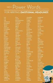 180 Power Words For Writing Emotional Headlines Writing Words Writing Skills Writing Tips