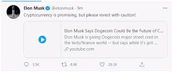 Cryptocurrency is promising, musk wrote on friday, but please invest with caution! musk also linked a video to an interview he did with tmz in february, where he expressed the same sentiment. Tesla Ceo And The Father Of Dogecoin Musk Tweeted Cryptocurrencies Are Promising But Please Invest Carefully Dogecoin S Short Term Surge Inews