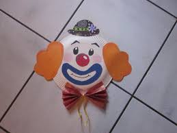 Clown Gesicht Besteht Aus Pappteller Clown Gesichter Kunstunterricht Clown Basteln Pappteller